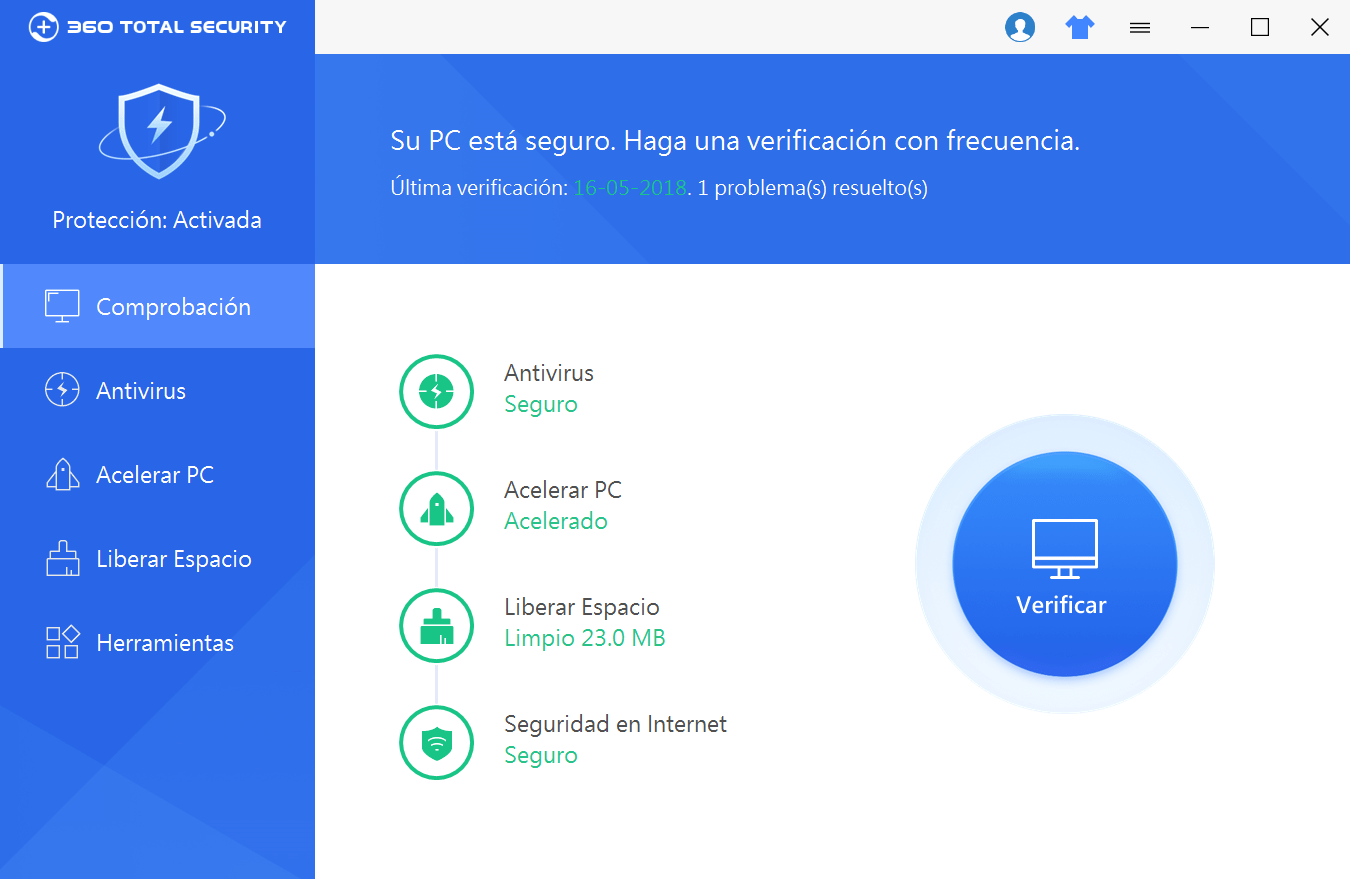 360 Total Security escaneando ordenador